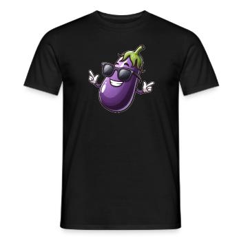 Coole Aubergine Sonnenbrille Sommer Gemüse - Männer T-Shirt - Schwarz - Vorne - AI Model Male 178 light (178cm)