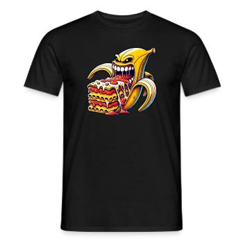 Funny Banana Lasagna Italian - Men's T-Shirt - black - Front - AI Model Male 178 light (178cm)