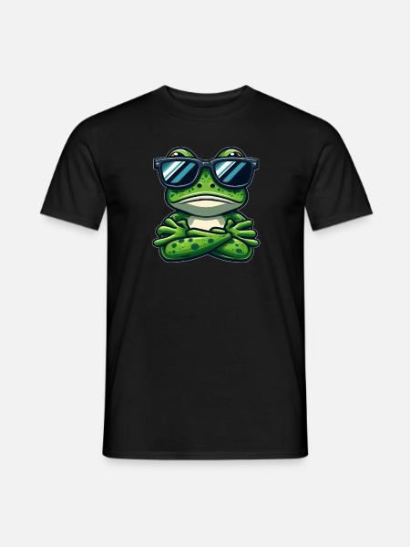 Cool Groda Padda Padda Solglasögon Tecknad film - T-shirt herr - svart