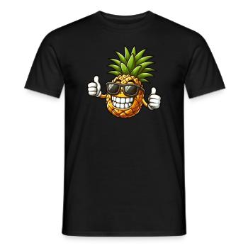 Cool Pineapple Sunglasses Fruity - Men's T-Shirt - black - Front - AI Model Male 178 light (178cm)