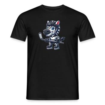 Cooles Zebra Eishockey Eishockeyspieler - Männer T-Shirt - Schwarz - Vorne - AI Model Male 178 light (178cm)