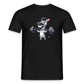 Zebra Hantel Gewichtheber Workout Barbell Stark - Männer T-Shirt - Schwarz - Vorne - AI Model Male 178 light (178cm)