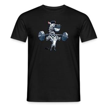 Zebra Hantel Gewicht Gewichtheben Workout Stark - Männer T-Shirt - Schwarz - Vorne - AI Model Male 178 light (178cm)