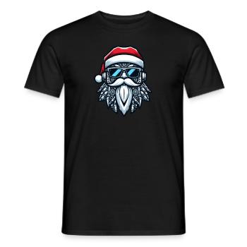 Portrait de tête de Père Noël Cool Cyborg Sun Bri - T-shirt homme - noir - Devant - AI Model Male 178 light (178cm)