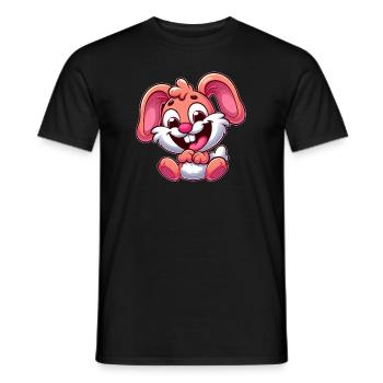 Süßer Hase Kaninchen Bunny Cartoon Rosa Pink - Männer T-Shirt - Schwarz - Vorne - AI Model Male 178 light (178cm)