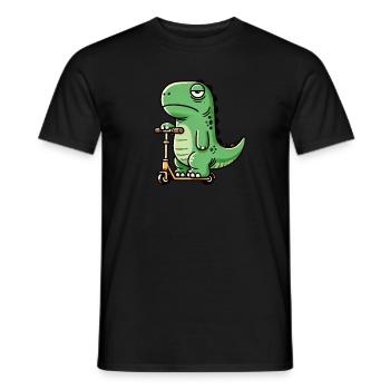 Drôle dino T-rex sur scooter pour enfants drôle k - T-shirt homme - noir - Devant - AI Model Male 178 light (178cm)