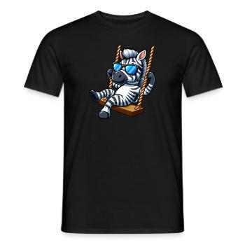 Cool Zebra Swing Sunglasses Summer - Men's T-Shirt - black - Front - AI Model Male 178 light (178cm)