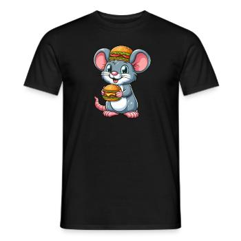 Lustige Ratte Hamburger Cheeseburger Fast Food - Männer T-Shirt - Schwarz - Vorne - AI Model Male 178 light (178cm)