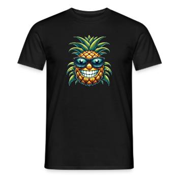 Ananas frais Fruits tropicaux Soleil d’été - T-shirt homme - noir - Devant - AI Model Male 178 light (178cm)