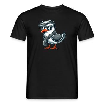 Kühle Möwe Sonnenbrille Sommer Nordsee Ostsee - Männer T-Shirt - Schwarz - Vorne - AI Model Male 178 light (178cm)