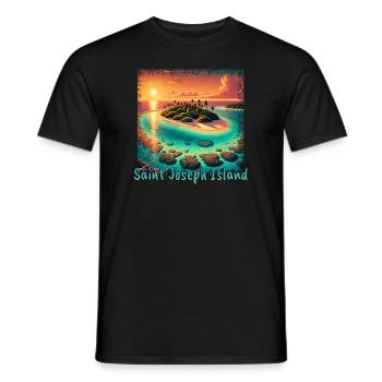 Île Saint-Joseph, lac Huron, Algoma, Ontario, Canada - T-shirt homme - noir - Devant - AI Model Male 178 light (178cm)