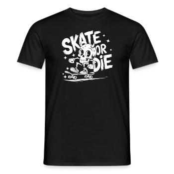 Skateur Streetart Skate or Die - T-shirt homme - noir - Devant - AI Model Male 178 light (178cm)
