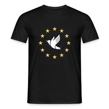 Europa T-Shirt - Männer T-Shirt - Schwarz - Vorne - AI Model Male 178 light (178cm)