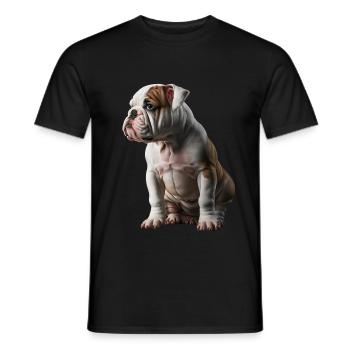 Small bulldog for people who loved this breed - Men's T-Shirt - black - Front - AI Model Male 178 light (178cm)