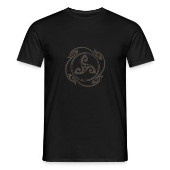 Latene Celtic symbol mottled gray - Men's T-Shirt - black - Front - AI Model Male 178 light (178cm)