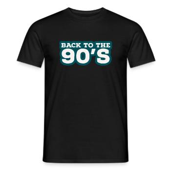 Retour aux années 90. Années 90 - T-shirt homme - noir - Devant - AI Model Male 178 light (178cm)