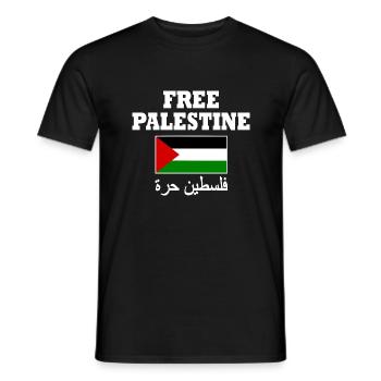 Free palestine - T-shirt homme - noir - Devant - AI Model Male 178 light (178cm)