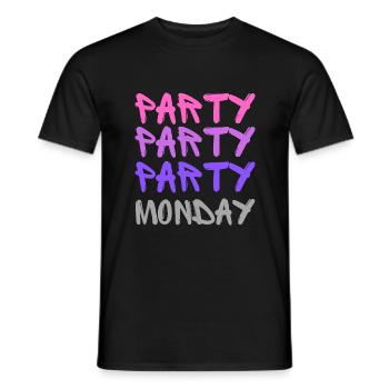 Party Party Party Monday (1) - Männer T-Shirt - Schwarz - Vorne - AI Model Male 178 light (178cm)