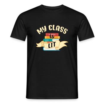 Meine Klasse ist Literatur - Männer T-Shirt - Schwarz - Vorne - AI Model Male 178 light (178cm)