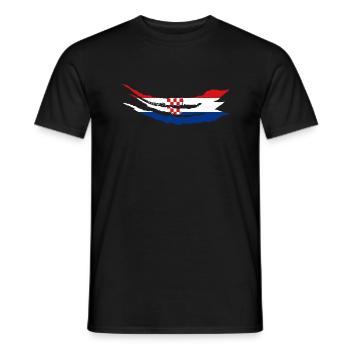 Drapeau de la Croatie Adriatique Zagreb Drapeau croate - T-shirt homme - noir - Devant - AI Model Male 178 light (178cm)