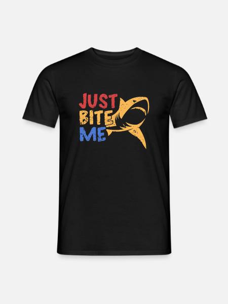Beiß mich einfach - Männer T-Shirt - Schwarz