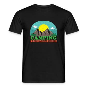 Camping ist meine Lieblingssaison - Männer T-Shirt - Schwarz - Vorne - AI Model Male 178 light (178cm)