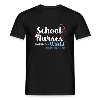 Schulkrankenschwestern retten die Welt mit einem E - Männer T-Shirt - Schwarz - Vorne - AI Model Male 178 light (178cm)