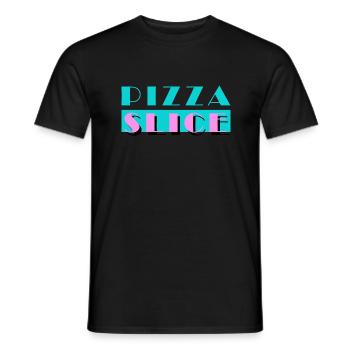 PIZZA SLICE, Miama, motif amusant - T-shirt homme - noir - Devant - AI Model Male 178 light (178cm)