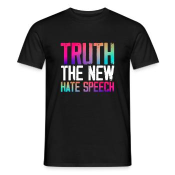 Truth the New Hate Speech - Männer T-Shirt - Schwarz - Vorne - AI Model Male 178 light (178cm)
