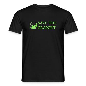 Save the planet | Earth, environment, sustainable, nature - Men's T-Shirt - black - Front - AI Model Male 178 light (178cm)
