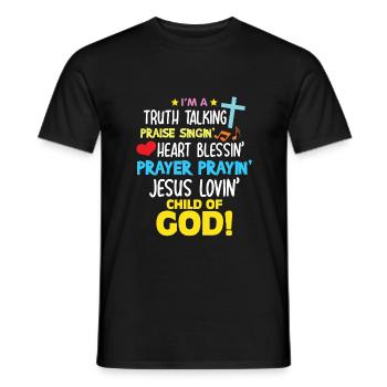 Vérité Louange Bénédiction Prière Enfant de Dieu Chrétien - T-shirt homme - noir - Devant - AI Model Male 178 light (178cm)
