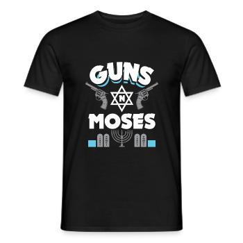 Guns N Moses - Drôle de dicton juif - T-shirt homme - noir - Devant - AI Model Male 178 light (178cm)