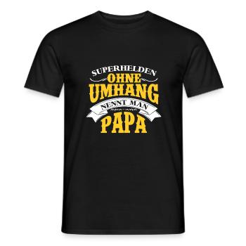 Superhelden ohne Umhang nennt Man Papa - Männer T-Shirt - Schwarz - Vorne - AI Model Male 178 light (178cm)
