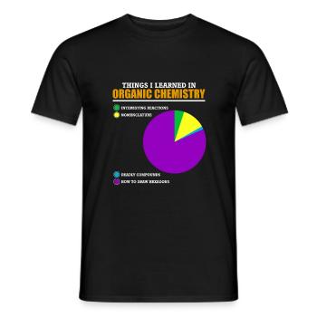 Funny organic chemistry pun for chemists - Men's T-Shirt - black - Front - AI Model Male 178 light (178cm)