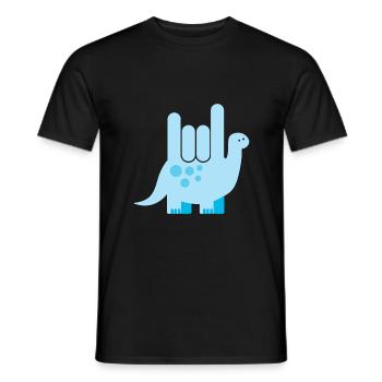 Gebärdensprache Dinosaurier - Ich Liebe Dich - Männer T-Shirt - Schwarz - Vorne - AI Model Male 178 light (178cm)