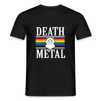 Death Metal Satan Katze Regenbogen Rock Gothic - Männer T-Shirt - Schwarz - Vorne - AI Model Male 178 light (178cm)