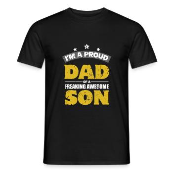 Je suis un père fier d’un grand fils - T-shirt homme - noir - Devant - AI Model Male 178 light (178cm)