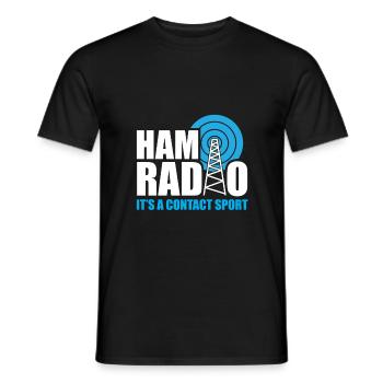 Ham Radio Its A Contact Sport Funny Ham Radio Quot - T-shirt homme - noir - Devant - AI Model Male 178 light (178cm)