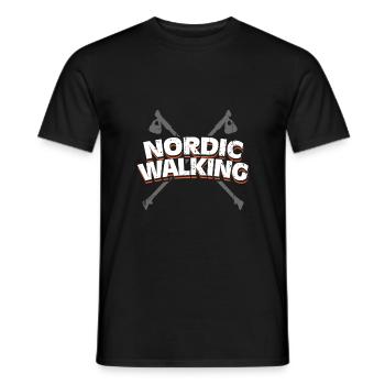 Nordic Walking - Männer T-Shirt - Schwarz - Vorne - AI Model Male 178 light (178cm)
