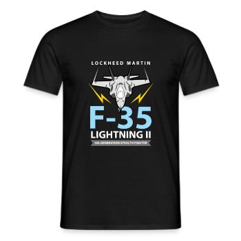 Kampfjet F-35 Lightning II Tarnkappenjäger - Männer T-Shirt - Schwarz - Vorne - AI Model Male 178 light (178cm)