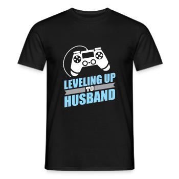 Gamer Engagement Leveling bis zum Ehemann - Männer T-Shirt - Schwarz - Vorne - AI Model Male 178 light (178cm)