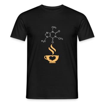 Caffeine Molecule Coffee Science Nerd - Men's T-Shirt - black - Front - AI Model Male 178 light (178cm)