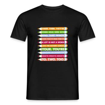 Orthographe Grammaire There Their Were We’re - T-shirt homme - noir - Devant - AI Model Male 178 light (178cm)