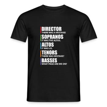 Funny Music Choir Singer Funny - Men's T-Shirt - black - Front - AI Model Male 178 light (178cm)