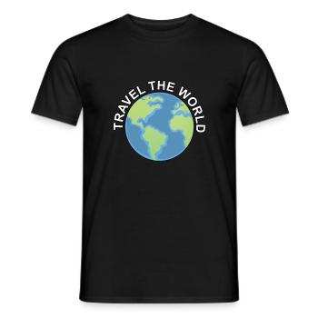 Voyage dans le monde Voyage dans le monde - T-shirt homme - noir - Devant - AI Model Male 178 light (178cm)