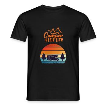 Camping-car Life Alcôve - T-shirt homme - noir - Devant - AI Model Male 178 light (178cm)