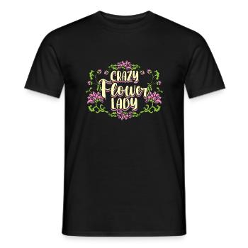 Verrückte Blumenfrau - Männer T-Shirt - Schwarz - Vorne - AI Model Male 178 light (178cm)
