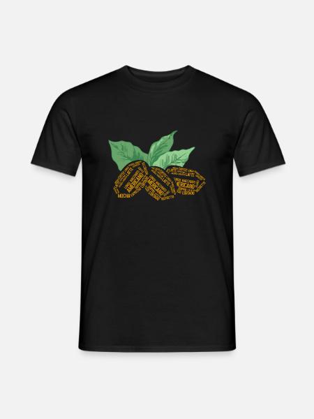 Coffee bean and coffee plant word cloud - Men's T-Shirt - black