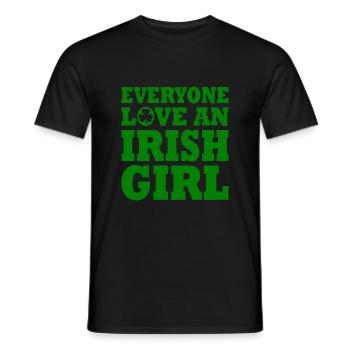 Everyone loves an irish girl - Men's T-Shirt - black - Front - AI Model Male 178 light (178cm)