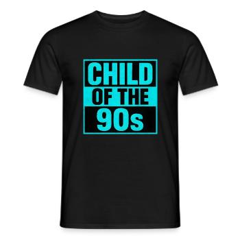 Enfant des années 90 Nineties turquoise - T-shirt homme - noir - Devant - AI Model Male 178 light (178cm)
